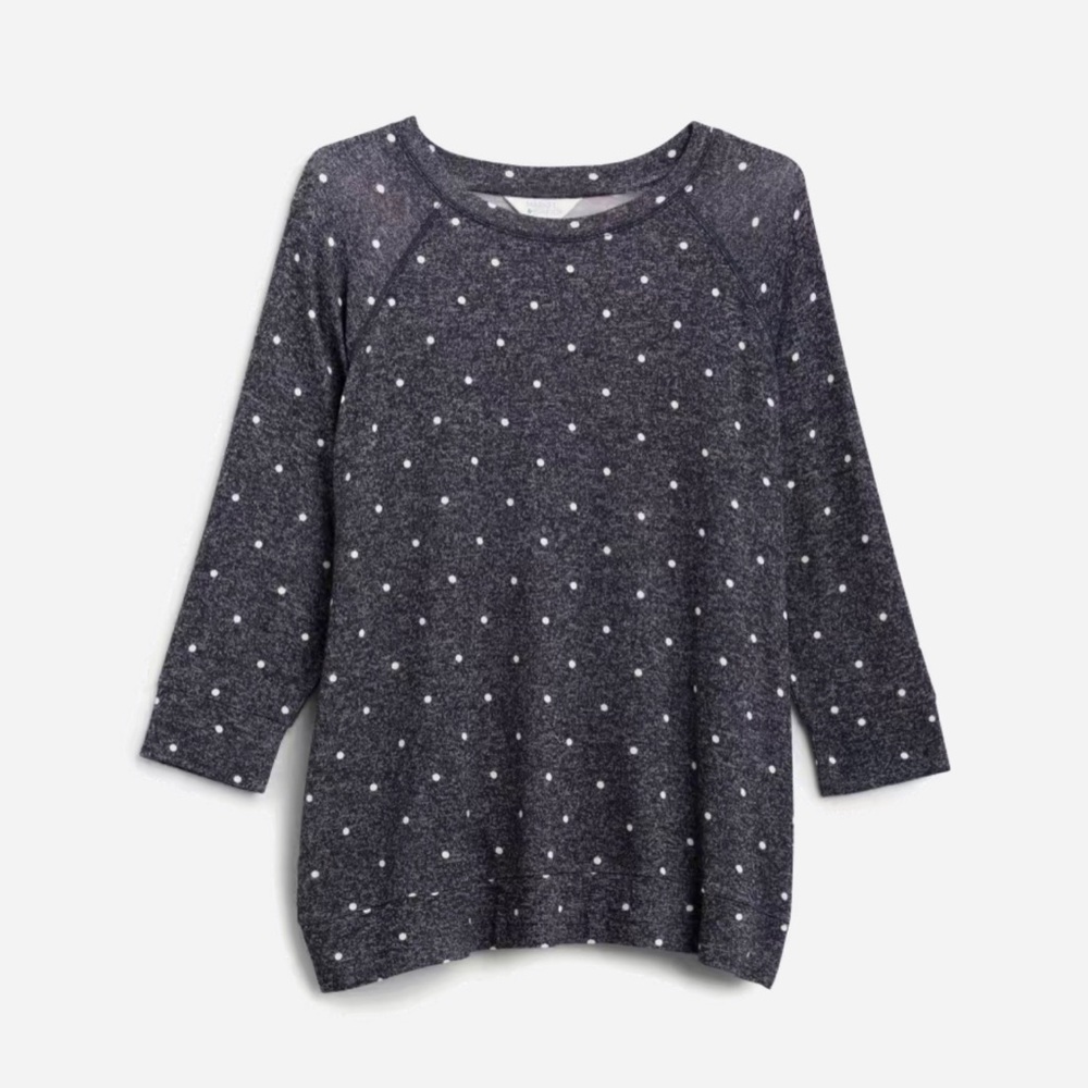 Market & Spruce | Navy Three Quarter Sleeve Raglan Knit Top - Size 1X - EUC